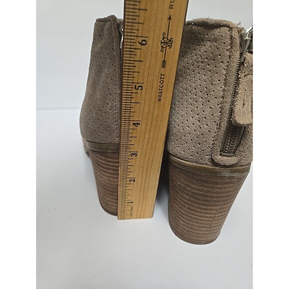 Franco Sarto Women's Goldie Sandal Boot Size 9 Block Heel Open Toe Tan Suede - Picture 11 of 12